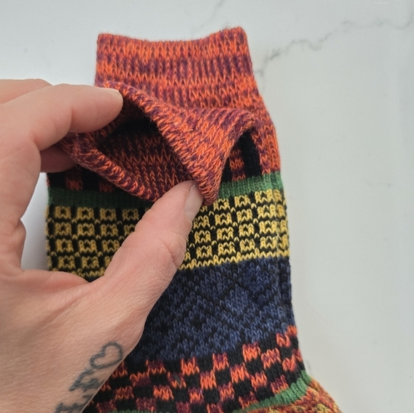 Bohemian | Granola orange yellow maximalist print Gorpcore tube socks - Picture 3 of 7
